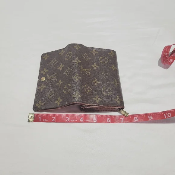 Louis Vuitton Brown Monogram Wallet Vintage Leather Zippered Porte Tresor Bifold - Picture 13 of 14